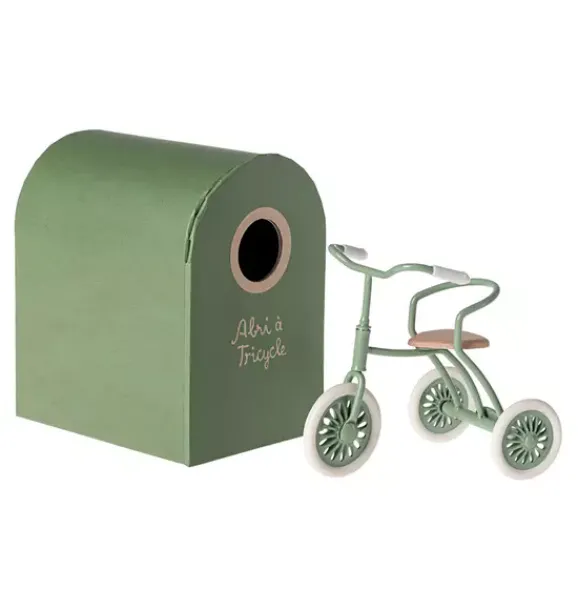 Janie and Jack Dolls-Abri a tricycle, Mouse - green
