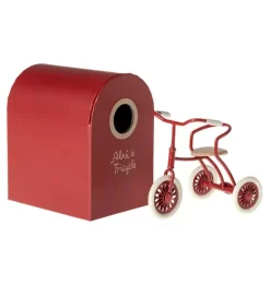 Janie and Jack Dolls-Abri a tricycle, Mouse - red