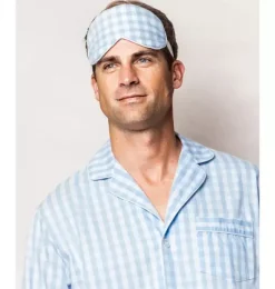 Janie and Jack Adult Accessories|Petite Plume-Adult Eye Mask light blue gingham
