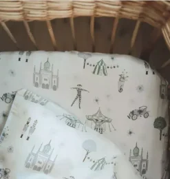 Janie and Jack Sheets|Nursery-Adventures in Wonderland Crib Sheet - aqua