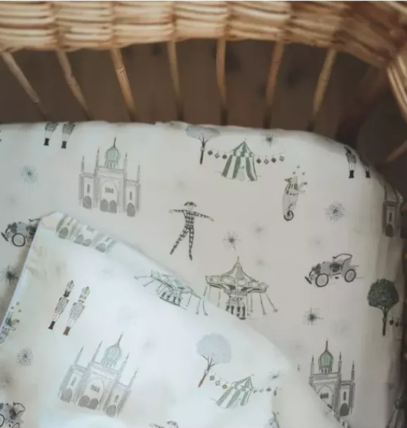 Janie and Jack Sheets|Nursery-Adventures in Wonderland Crib Sheet - aqua