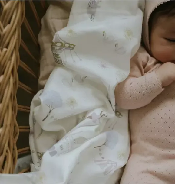 Janie and Jack Blankets And Quilts|Nursery-Adventures in Wonderland Swaddle - rose