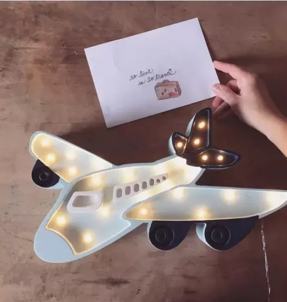 Janie and Jack Lighting-Airplane Lamp blue