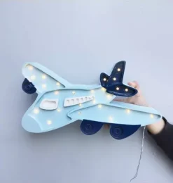 Janie and Jack Lighting-Airplane Lamp blue