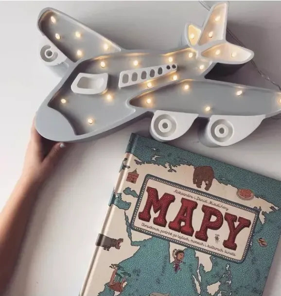 Janie and Jack Lighting-Airplane Lamp blue