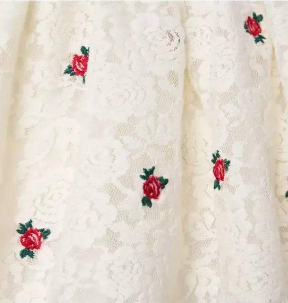 Janie and Jack Skirts & Shorts-American Girl® x Holiday Rose Skirt cream and sugar rose