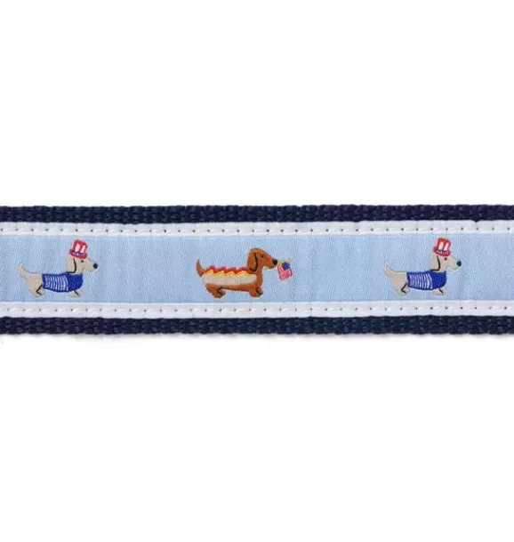 Janie and Jack Belts & Suspenders-Americana Dog Belt light blue hot dog