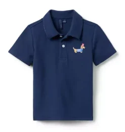 Janie and Jack Polos-Americana Dog Pique Polo merchant marine
