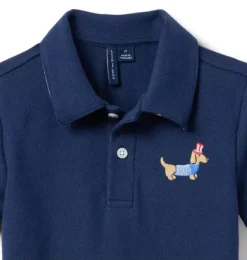 Janie and Jack Polos-Americana Dog Pique Polo merchant marine