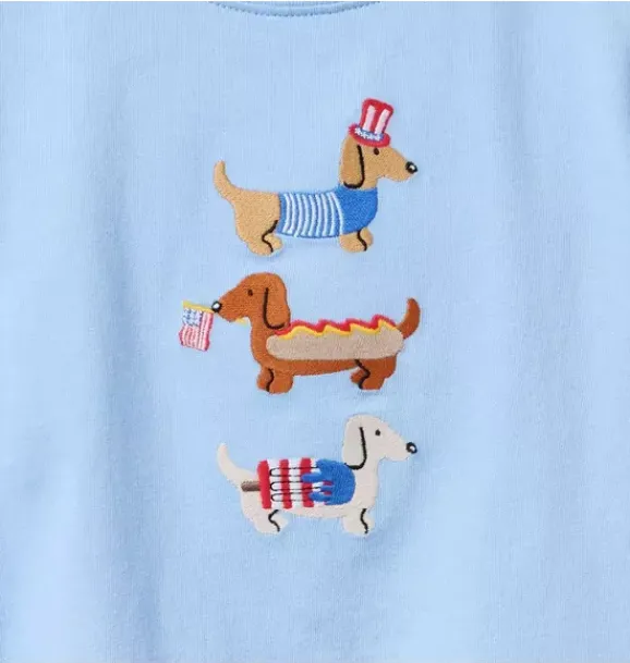 Janie and Jack Tees-Americana Dog Tee brunnera blue