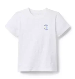 Janie and Jack Tees-Anchor Tee white