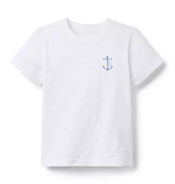 Janie and Jack Tees-Anchor Tee white