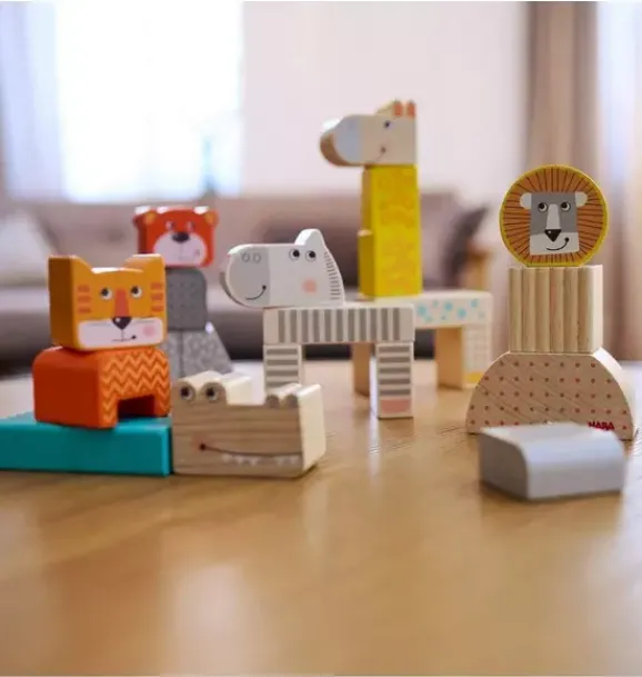 Janie and Jack Development Toys-Animal Parade Blocks multi-color