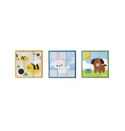 Janie and Jack Development Toys-Animal Puzzle Cubes multi