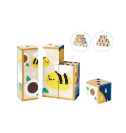 Janie and Jack Development Toys-Animal Puzzle Cubes multi
