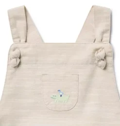 Janie and Jack Online Exclusives|Pants & Overalls-Baby Alligator Overall dark khaki