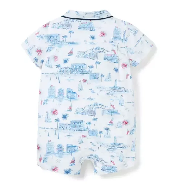 Janie and Jack One-pieces & Rompers-Baby Americana Toile Romper white americana toile