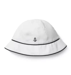 Janie and Jack Baby|Shoes & Accessories-Baby Anchor Bucket Hat white