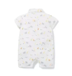 Janie and Jack One-pieces & Rompers-Baby Animal Friends Romper jet ivory animal friends