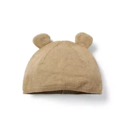 Janie and Jack Shoes & Accessories|Shoes & Accessories-Baby Bear Ear Knit Beanie caramel heather