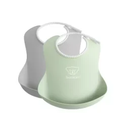Janie and Jack Feeding Accessories-Baby Bib 2-Pack, Gray / Green