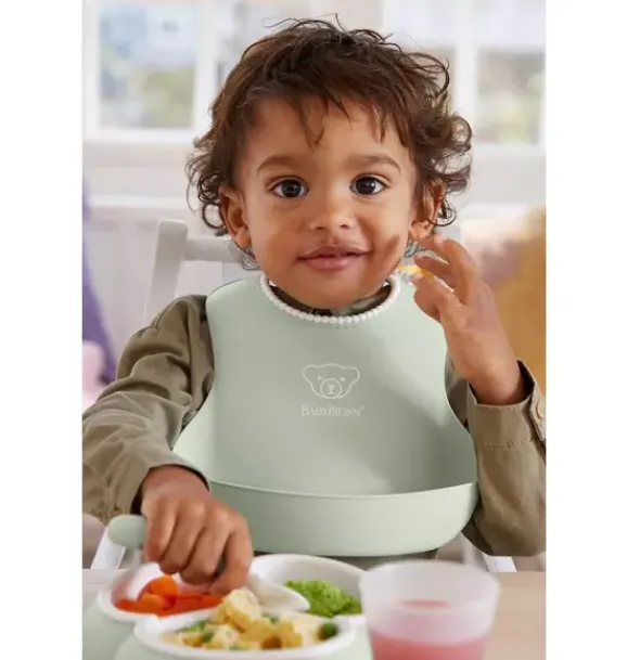 Janie and Jack Feeding Accessories-Baby Bib 2-Pack, Gray / Green