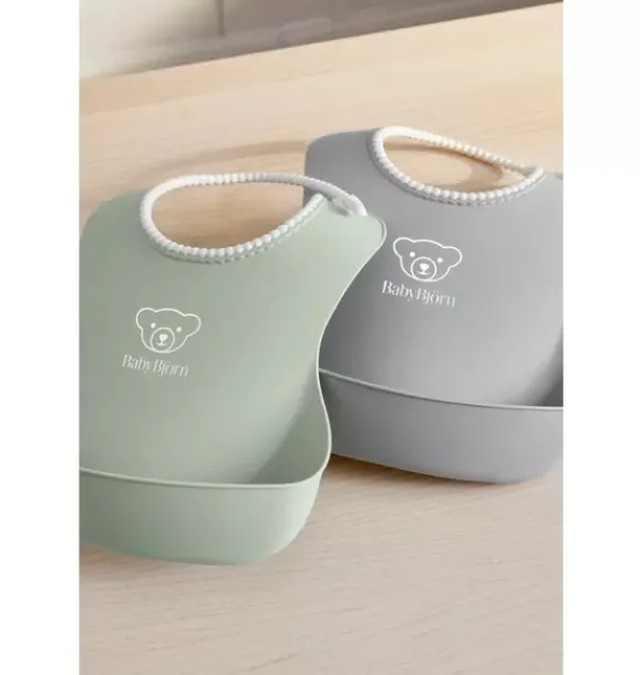 Janie and Jack Feeding Accessories-Baby Bib 2-Pack, Gray / Green