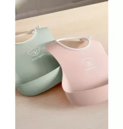 Janie and Jack Feeding Accessories-Baby Bib 2-Pack, Green / Pink