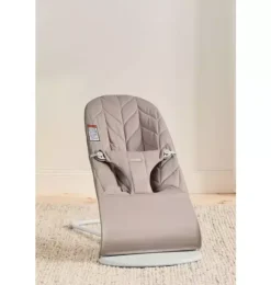 Janie and Jack Baby Activity-Baby Bouncer Bliss, Petal Quilt Woven, Sand Gray sand grey