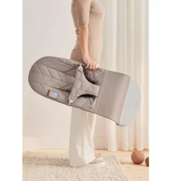 Janie and Jack Baby Activity-Baby Bouncer Bliss, Petal Quilt Woven, Sand Gray sand grey