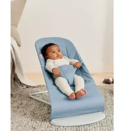 Janie and Jack Baby Activity-Baby Bouncer Bliss, Petal Quilt Woven, blue
