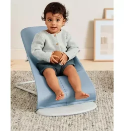 Janie and Jack Baby Activity-Baby Bouncer Bliss, Petal Quilt Woven, blue