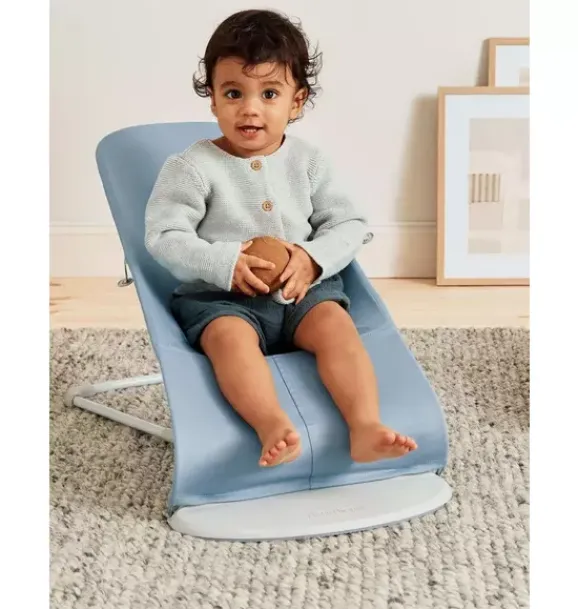 Janie and Jack Baby Activity-Baby Bouncer Bliss, Petal Quilt Woven, blue