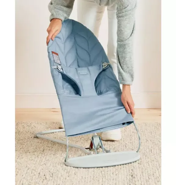 Janie and Jack Baby Activity-Baby Bouncer Bliss, Petal Quilt Woven, blue