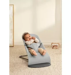 Janie and Jack Baby Activity-Baby Bouncer Bliss, Woven, Light Gray Melange light grey