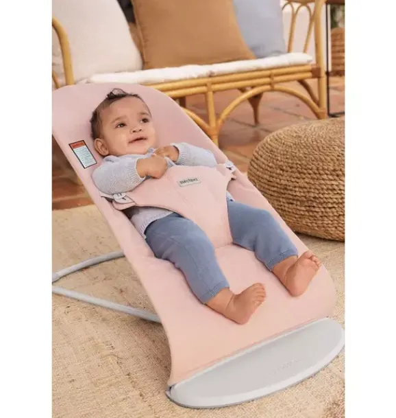 Janie and Jack Baby Activity-Baby Bouncer Bliss, Woven, Melange light pink