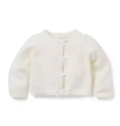 Janie and Jack Sweaters & Jackets-Baby Bow Cardigan jet ivory