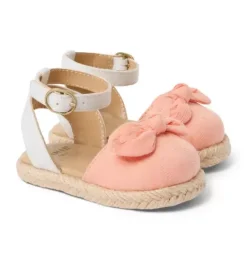 Janie and Jack Shoes & Accessories-Baby Bow Espadrille Sandal rosy coral