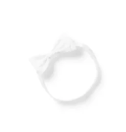 Janie and Jack Shoes & Accessories-Baby Bow Soft Headband white