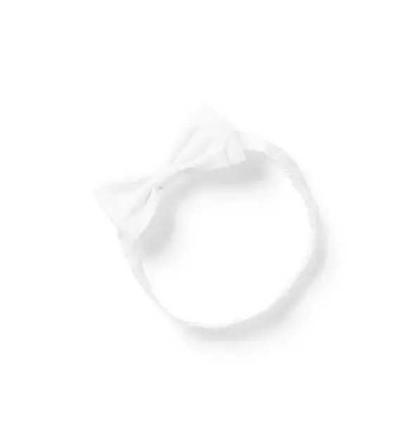 Janie and Jack Shoes & Accessories-Baby Bow Soft Headband white