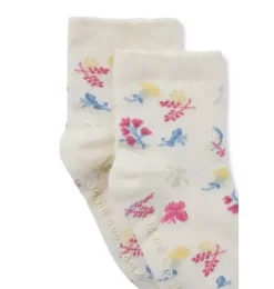 Janie and Jack Shoes & Accessories-Baby Bug Floral Sock seashell ecru bug floral