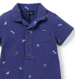Janie and Jack One-pieces & Rompers-Baby Bug Friends Romper deep sapphire bug friends