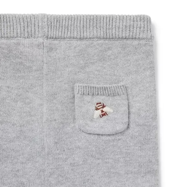Janie and Jack Pants & Overalls-Baby Bug Pocket Sweater Pant classic grey heather