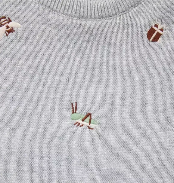 Janie and Jack Sweaters & Jackets-Baby Bug Sweater classic grey heather