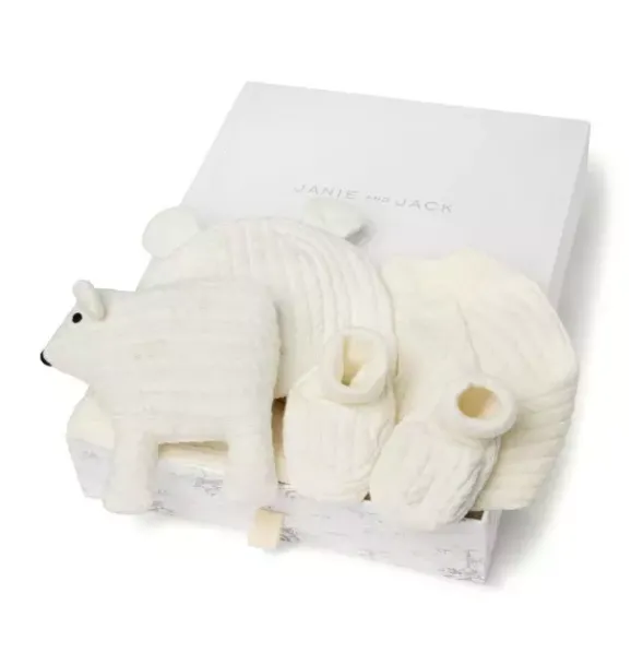 Janie and Jack Sets|Sets-Baby Bundle of Love Cable Knit Gift Set cream and sugar