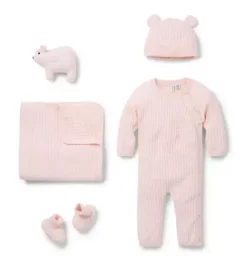 Janie and Jack Sets-Baby Bundle of Love Cable Knit Gift Set pearl pink