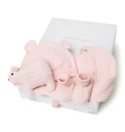 Janie and Jack Sets-Baby Bundle of Love Cable Knit Gift Set pearl pink