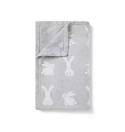 Janie and Jack Shoes & Accessories|Shoes & Accessories-Baby Bunny Blanket earl grey heather bunny