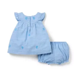 Janie and Jack Sets-Baby Butterfly Matching Set button blue butterfly