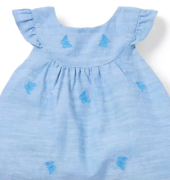 Janie and Jack Sets-Baby Butterfly Matching Set button blue butterfly
